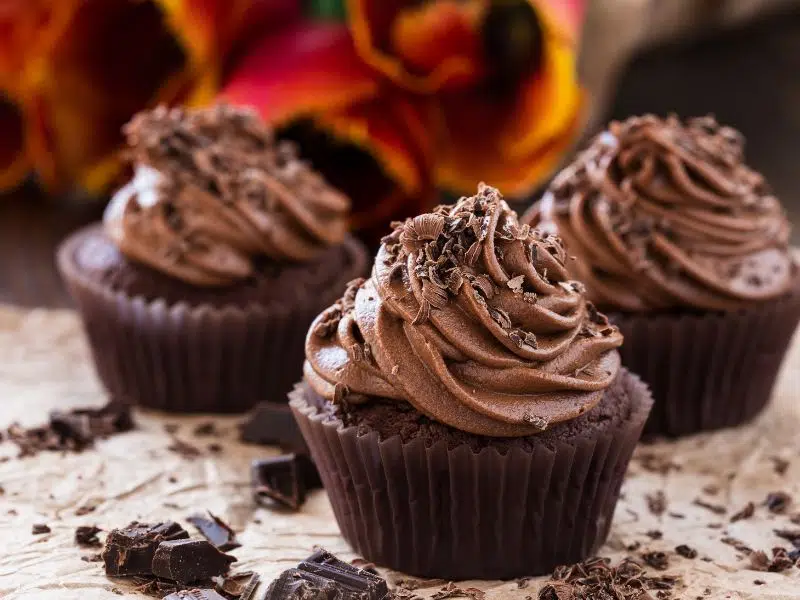 Chocolate cupcakes, receta en inglés