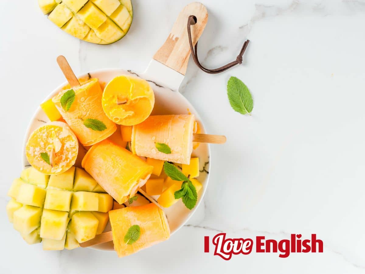 Mango ice cream receta en inglés para aprender cocinando BAYARD
